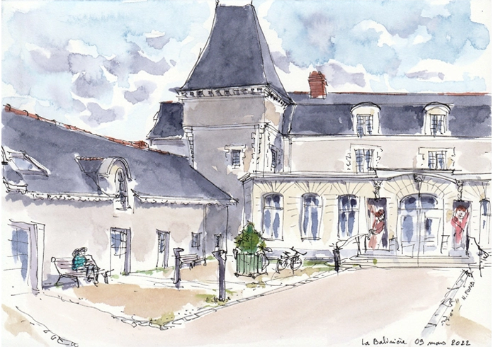 Aquarelle du Château de la Balinière